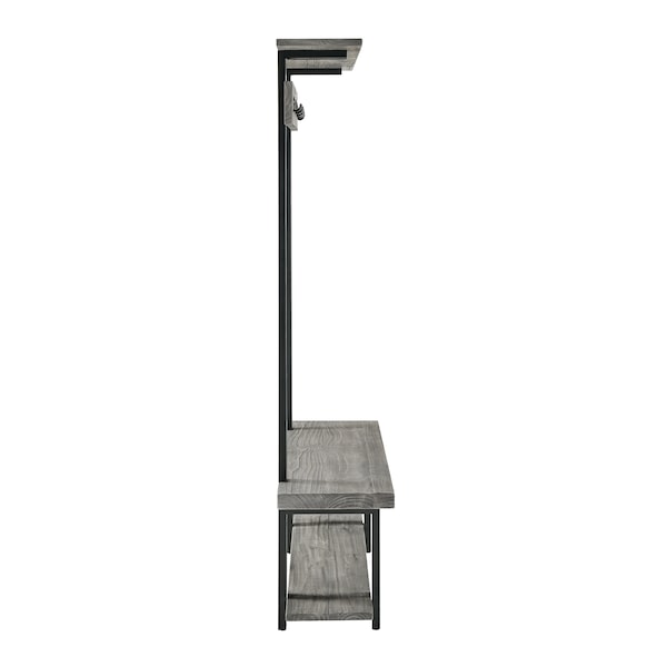 Alaterre Furniture Pomona Entryway Hall Tree with Bench, Shelves & Coat Hooks, Width: 48 - AMBA28SG