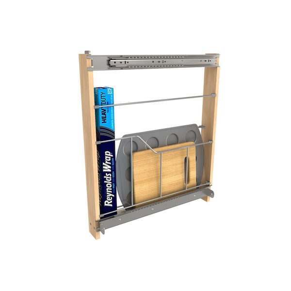 Rev-A-Shelf Maple Veneer, Light Brown, 3 in W, 23.93 in H, 20.75 in L, Light Brown - 448-BSKT-3C