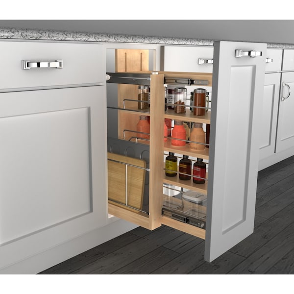 Rev-A-Shelf Maple Veneer, Light Brown, 3 in W, 23.93 in H, 20.75 in L, Light Brown - 448-BSKT-3C