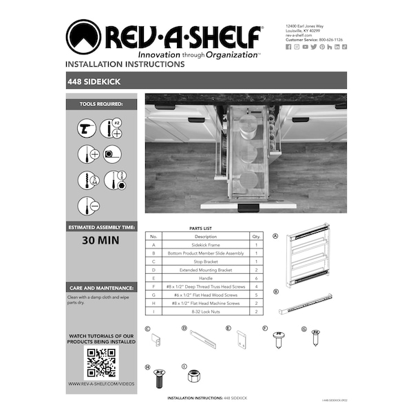 Rev-A-Shelf Maple Veneer, Light Brown, 3 in W, 23.93 in H, 20.75 in L, Light Brown - 448-BSKT-3C