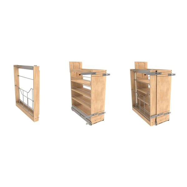 Rev-A-Shelf Maple Veneer, Light Brown, 3 in W, 23.93 in H, 20.75 in L, Light Brown - 448-BSKT-3C