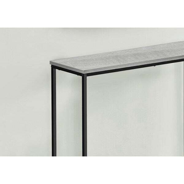 Monarch Specialties Accent Table, Console, Entryway, Narrow, Sofa, Living Room, Bedroom, Grey Laminate, Black Metal - I 2251