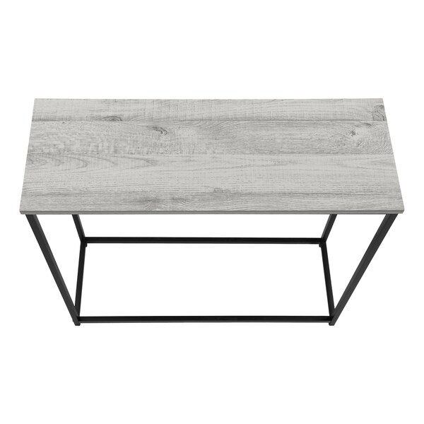 Monarch Specialties Accent Table, Console, Entryway, Narrow, Sofa, Living Room, Bedroom, Grey Laminate, Black Metal - I 2251