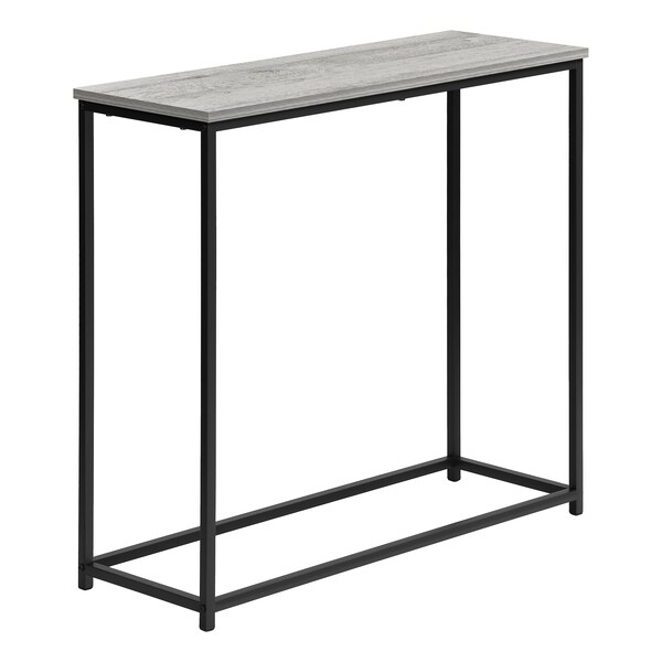 Monarch Specialties Accent Table, Console, Entryway, Narrow, Sofa, Living Room, Bedroom, Grey Laminate, Black Metal - I 2251