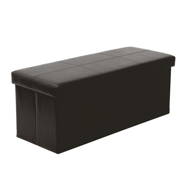 American Furniture 16.75 x 43 x 17.5 in. Classics Model Foldable Tufted Storage Bench, Dark Brown - 512