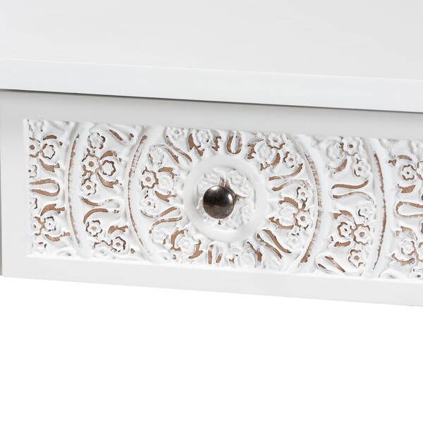 Baxton Studio Yelena Classic and Traditional White Finished Wood 2-Drawer Console Table - 236-13336-ZORO