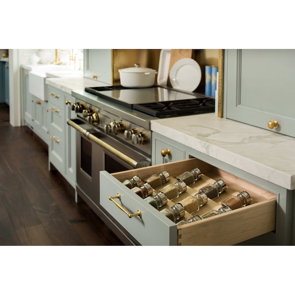 Rev-A-Shelf Drawer Insert, Maple Wood, Natural Maple, 22 in W, 1.55 in H, 19.75 in D - 4SDI-24