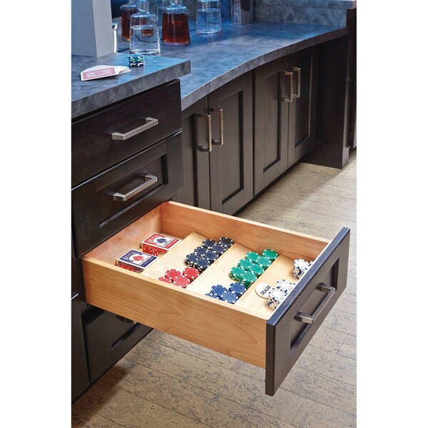 Rev-A-Shelf Drawer Insert, Maple Wood, Natural Maple, 22 in W, 1.55 in H, 19.75 in D - 4SDI-24