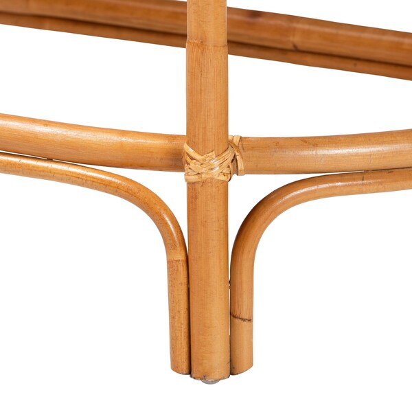 Bali & Pari Wakana Modern Bohemian Natural Brown Rattan Console Table - 241-13399-ZORO