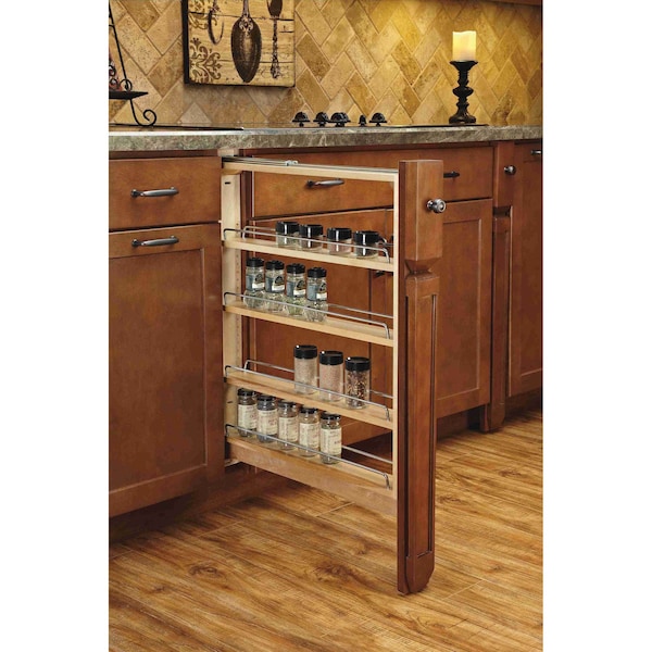 Rev-A-Shelf Maple Wood; Steel, Natural Maple, 6 in W, 30 in H, 23 in D - 432-BFBBSC-6C