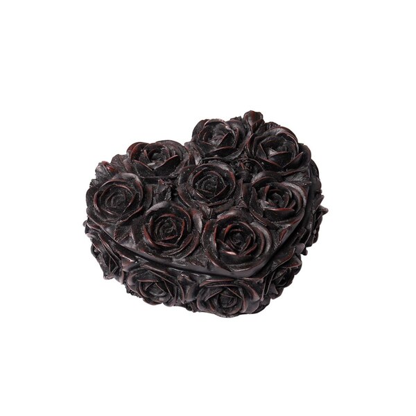 Robus Splendor 3.54 in. Rose Heart Box, Matte Black - RO2750008