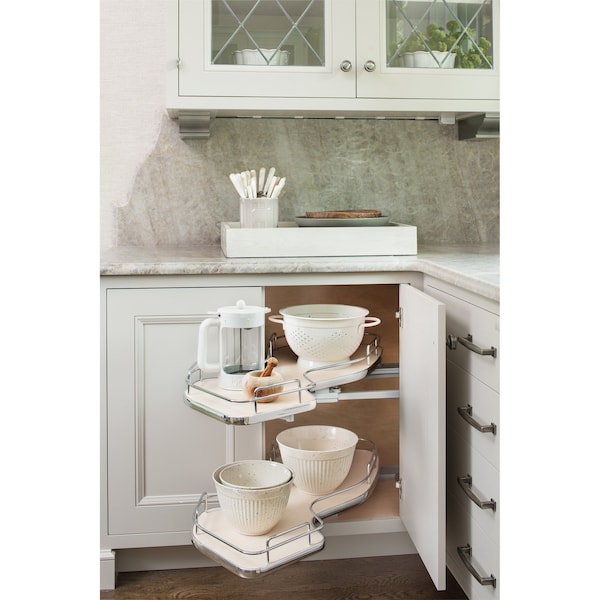 Rev-A-Shelf Steel, Natural, 39 in W, 24.44 in H, 21.75 in D, 21.75 in L, Light Brown - 5372-21-MP-L