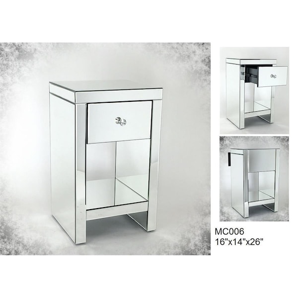 Wayborn Home Furnishing Beveled Mirror Chest of one Drawer - MC006