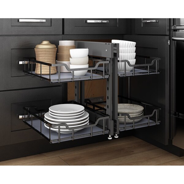 Hardware Resources STORAGE WITH STYLE Black Nickel 15" Blind Corner Organizer - SWS-BCS15BN