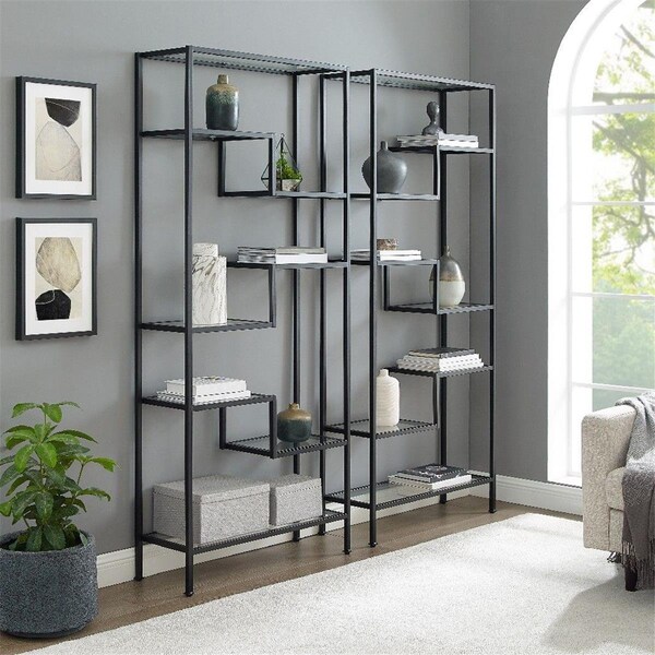 Crosley Brands 2 Piece Sloane Etagere Set With 2 Etageres - Matte Black - KF13051MB