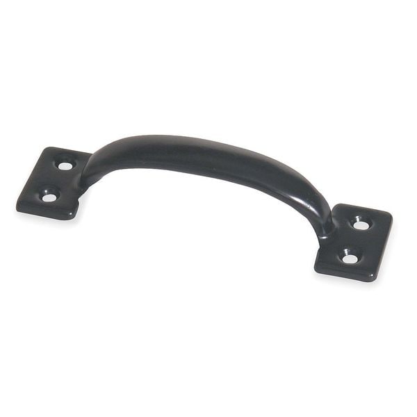 Zoro Select Door Pull, 5 3/4 In, Black, Powder Coated, Unthr. Through Holes - 4PE18