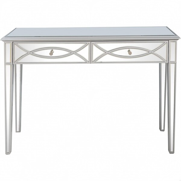Homeroots 32 x 48 x 16 in. Silver Glass Mirror Console Table - 396824