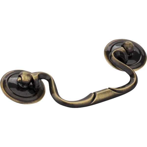 Elements By Hardware Resources 3-1/2" Center-to-Center Brushed Antique Brass Kingsport Cabinet Drop Pull - CH3503