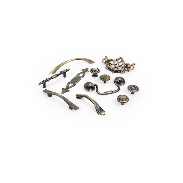 Elements By Hardware Resources 3-1/2" Center-to-Center Brushed Antique Brass Kingsport Cabinet Drop Pull - CH3503