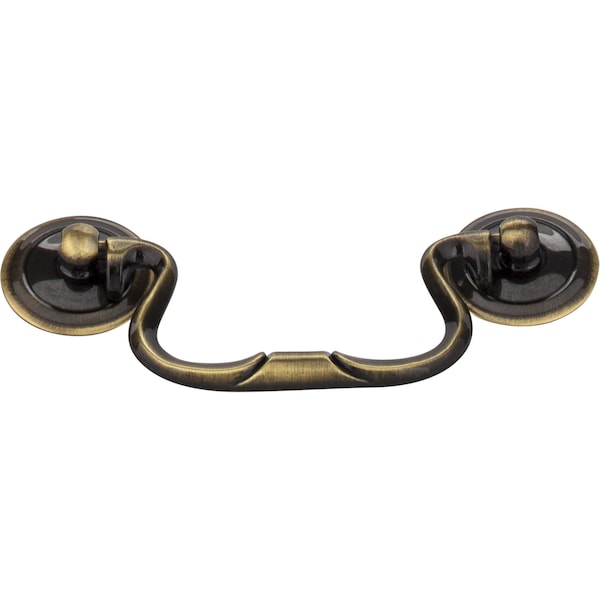 Elements By Hardware Resources 3-1/2" Center-to-Center Brushed Antique Brass Kingsport Cabinet Drop Pull - CH3503