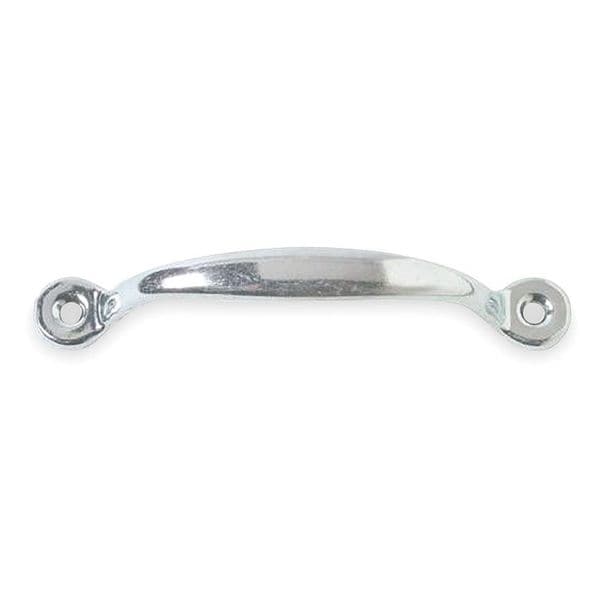 Zoro Select Door Pull, Steel, 4-7/8 In L, Galvanized, Unthr. Through Holes - 1WAA5