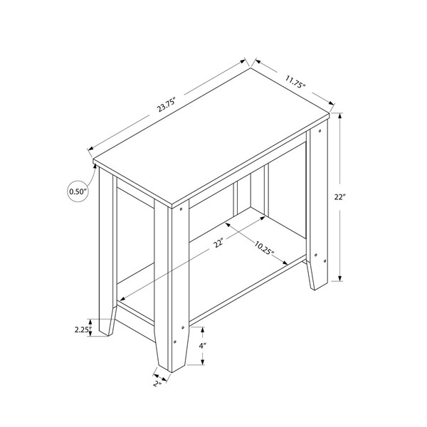 Homeroots 22 in. Black Particle Board & Grey Laminate Accent Table - 333047