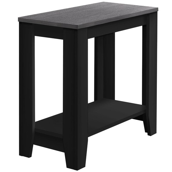 Homeroots 22 in. Black Particle Board & Grey Laminate Accent Table - 333047