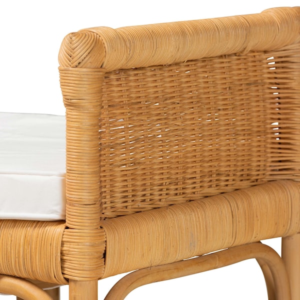 Baxton Studio Nairi Modern Bohemian Natural Brown Rattan Bench - 233-13163-ZORO