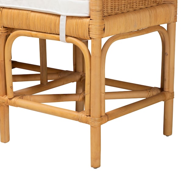 Baxton Studio Nairi Modern Bohemian Natural Brown Rattan Bench - 233-13163-ZORO