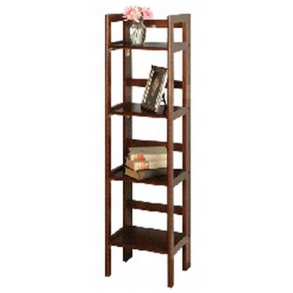 Winsome Trading WINSOME TRADING--Folding Shelf 4-Tier Antique Walnut - 94852