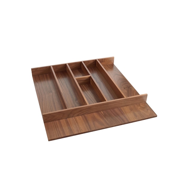 Rev-A-Shelf Drawer Insert, Walnut Veneer, Dark Brown, 21.13 in W, 2.38 in H, 22 in D, 22 in L, Dark Brown - 4WUT-WN-3SH