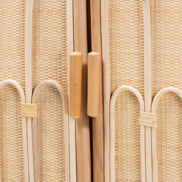 Bali & Pari Gitano Bohemian Natural Rattan 2-Door Storage Cabinet - 244-13708-ZORO