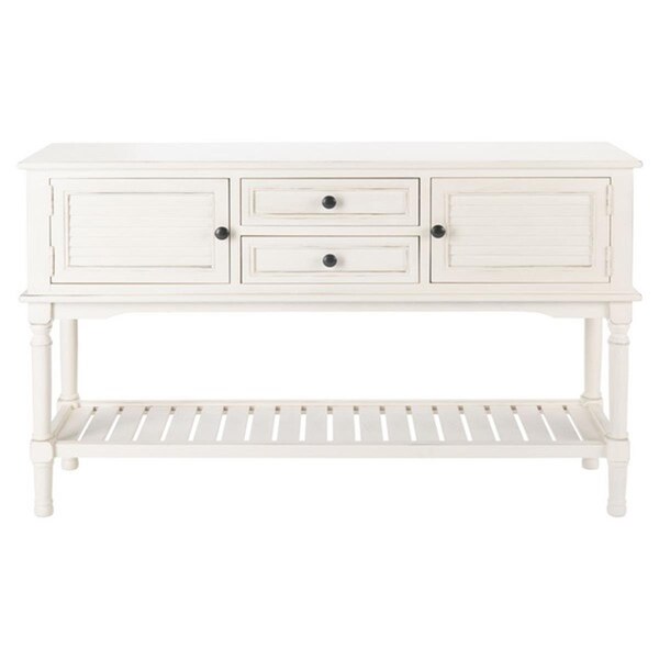 Safavieh Tate 2 Drawer 2 Door Console Table, Distressed & White - CNS5722A