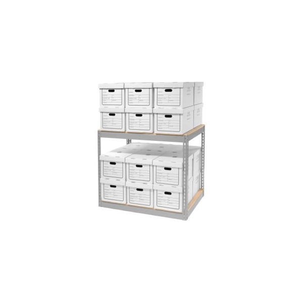 Global Equipment Record Storage With Boxes 42"W x 30"D x 36"H - Gray - 130153