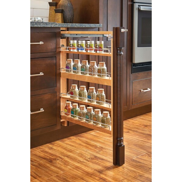 Rev-A-Shelf Maple Veneer, Light Brown, 6 in W, 30 in H, 23 in D, 23 in L, Light Brown - 432-BFSC-6C