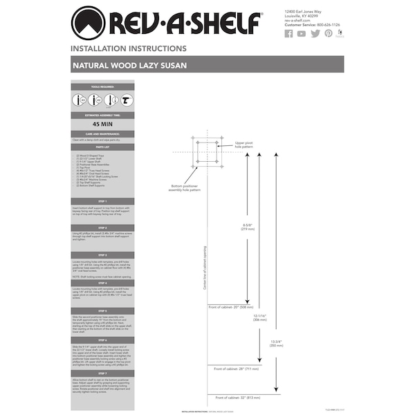 Rev-A-Shelf Maple Hardwood, Light Brown, 32 in W, 26 in H, 32 in D, 29.38 in L, Light Brown - LD-4NW-272-32-1