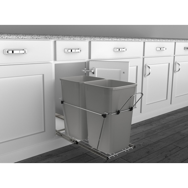 Rev-A-Shelf Steel; Plastic, Chrome, 11.81 in W, 19.25 in H, 22.25 in D - RV-15KD-17C S