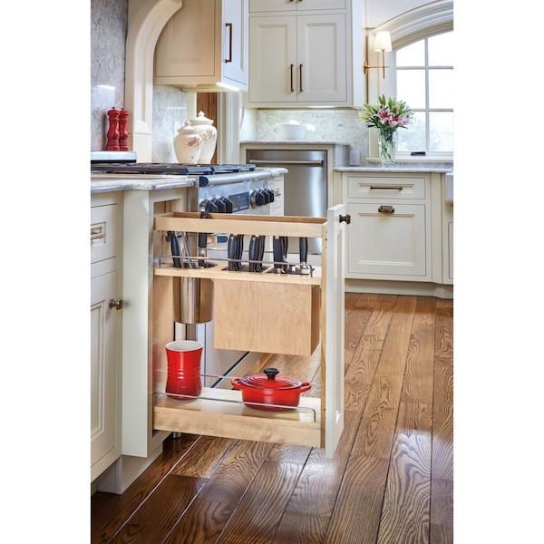Rev-A-Shelf Maple Wood; Steel; Plastic, Natural Maple, 8.75 in W, 25.5 in H, 21.63 in D - 448KB-BCSC-8C