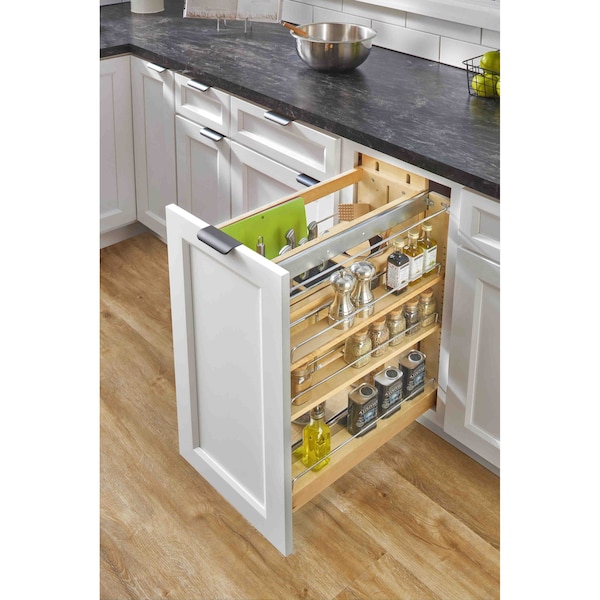 Rev-A-Shelf Maple Wood; Steel; Plastic, Natural Maple, 8.75 in W, 25.5 in H, 21.63 in D - 448KB-BCSC-8C
