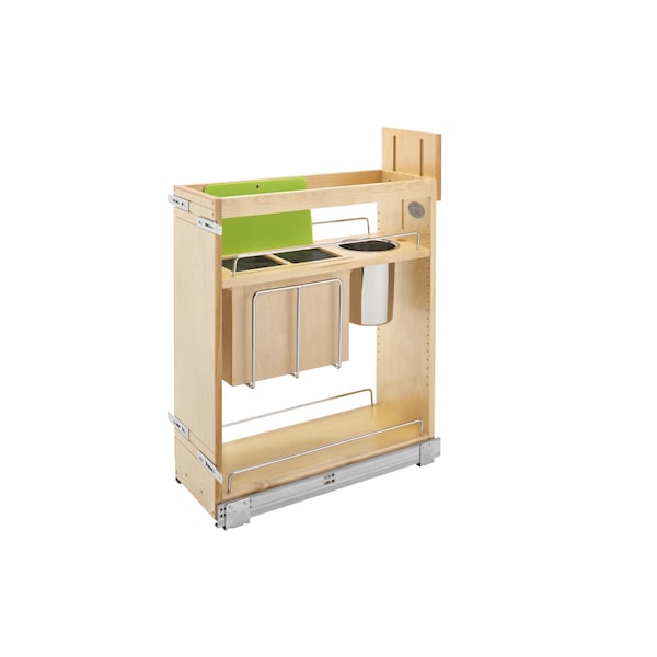 Rev-A-Shelf Maple Wood; Steel; Plastic, Natural Maple, 8.75 in W, 25.5 in H, 21.63 in D - 448KB-BCSC-8C