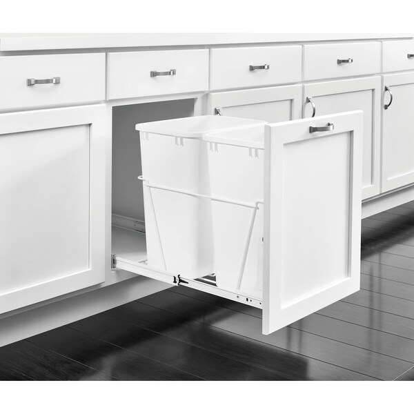 Rev-A-Shelf Steel; Plastic, White, 14.38 in W, 19.25 in H, 22 in D - RV-18PB-2 S