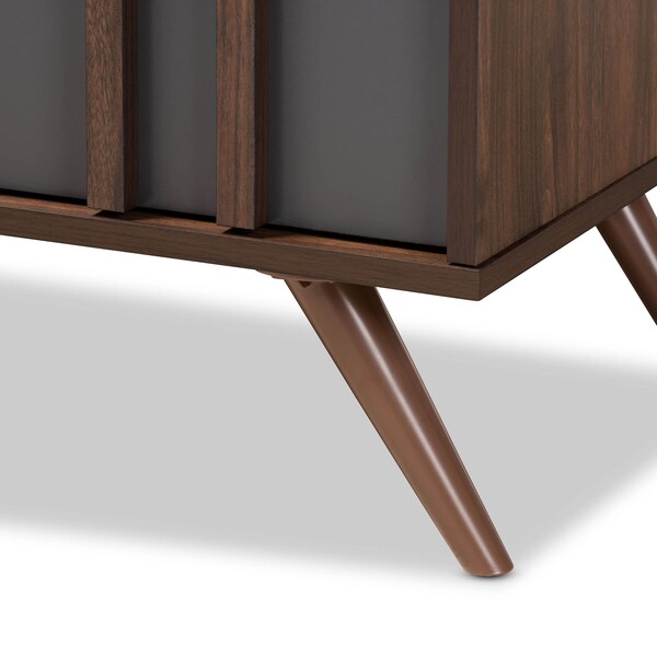 Baxton Studio Naoki Two-Tone Grey and Walnut Finished Wood 5-Drawer Bedroom Chest - 168-10929