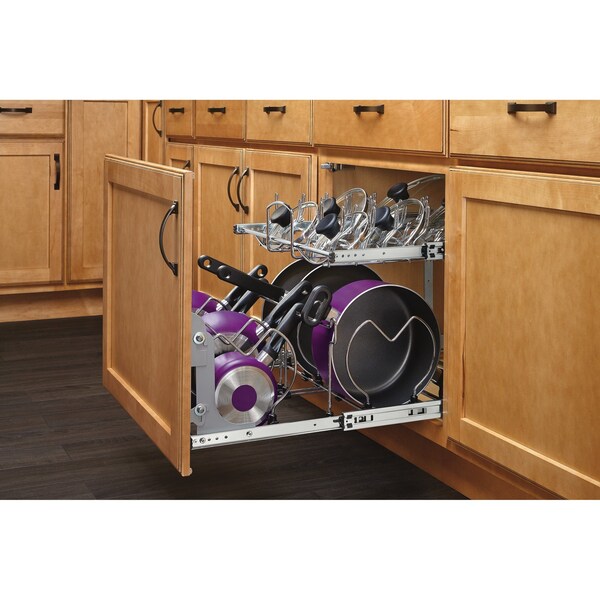 Rev-A-Shelf Steel, Silver, 1.5 in W, 8 in H, 2.13 in D - 5WB-DMKIT