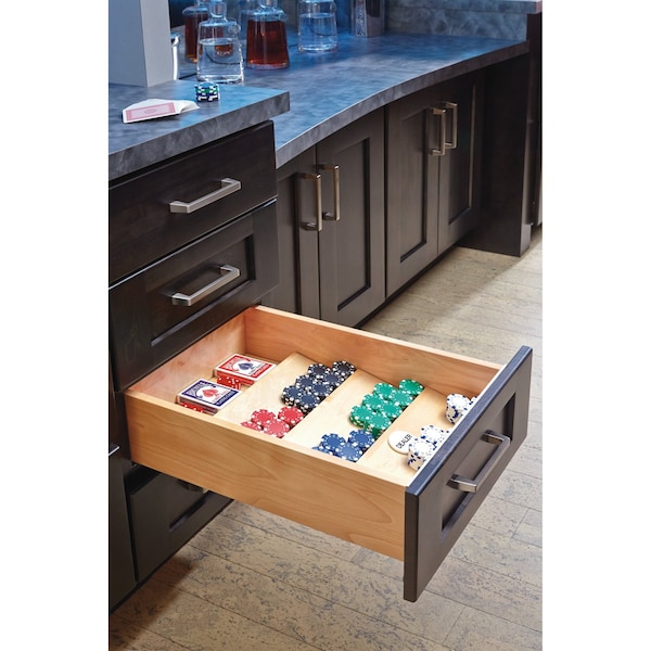 Rev-A-Shelf Drawer Insert, Maple Wood, Natural Maple, 16 in W, 1.55 in H, 19.75 in D - 4SDI-18