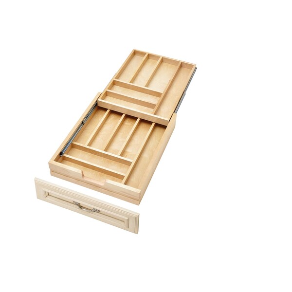 Rev-A-Shelf Maple Veneer, Light Brown, 17.53 in W, 3.75 in H, 21 in D, 21 in L, Light Brown - 4WTCD-21H-1