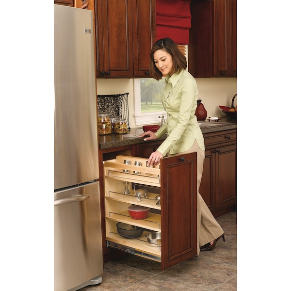 Rev-A-Shelf Maple Wood; Steel, Natural Maple, 11 in W, 25.5 in H, 22.5 in D - 448-BC-11C