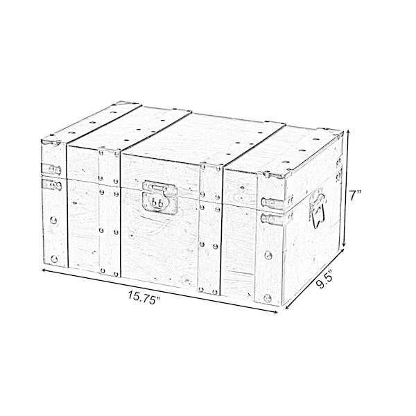 Vintiquewise Natural Wooden Style Trunk with Handles, Small - QI004014.S