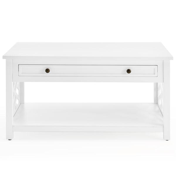 Alaterre Furniture Coventry 36"W Wood Coffee Table with 1-Drawer - ANCT13WH