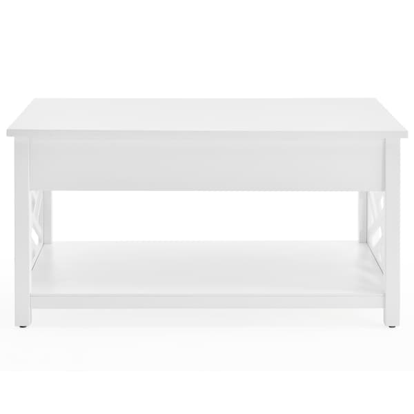 Alaterre Furniture Coventry 36"W Wood Coffee Table with 1-Drawer - ANCT13WH