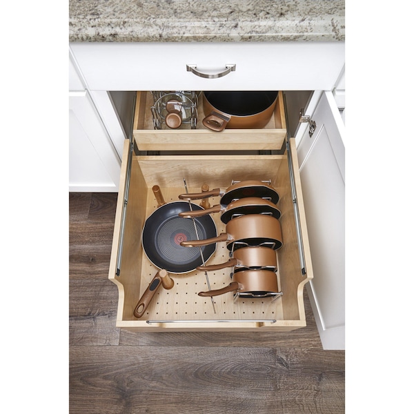 Rev-A-Shelf Maple Veneer, Light Brown, 14.5 in W, 18.23 in H, 22.25 in D, 22.25 in L, Light Brown - 4CW2-18SC-1